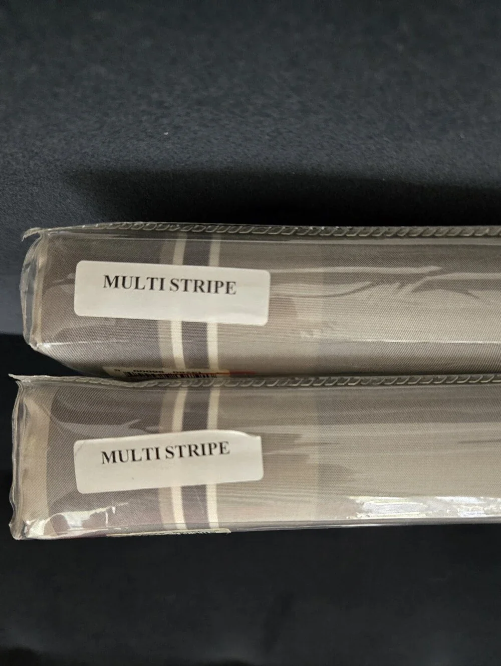 Restoration Hardware Silk Taffeta Multistripe Drapery FOG - 2 PANELS -One Price